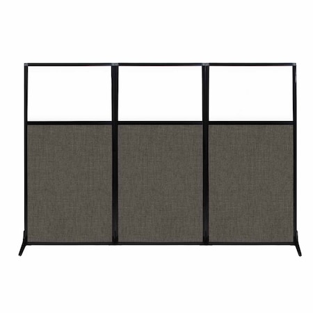 Versare Work Station Screen 99" x 70" Mocha Fabric With Clear Window 1812433